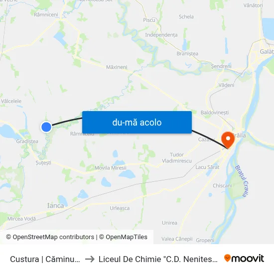 Harta de Custura | Căminului către Liceul De Chimie "C.D. Nenitescu"