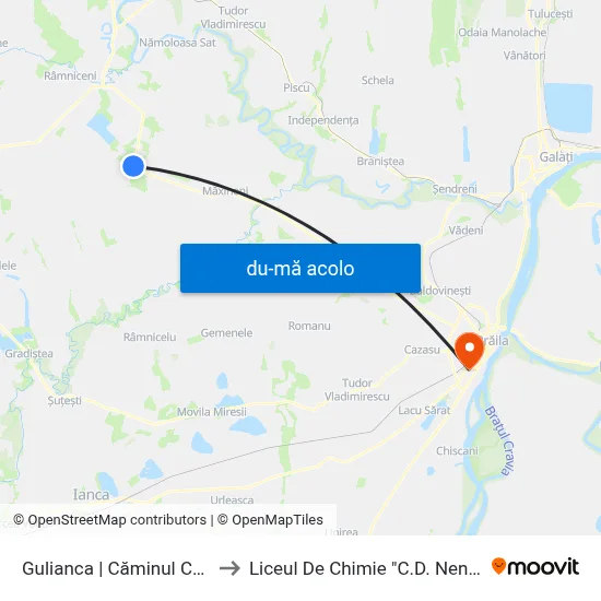 Harta de Gulianca | Căminul Cultural către Liceul De Chimie "C.D. Nenitescu"