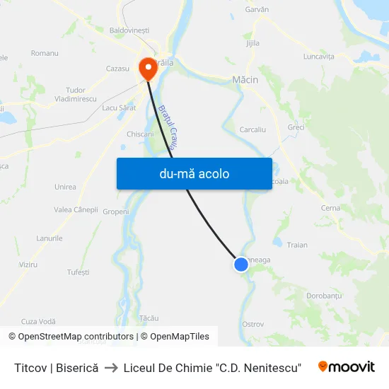 Harta de Titcov | Biserică către Liceul De Chimie "C.D. Nenitescu"