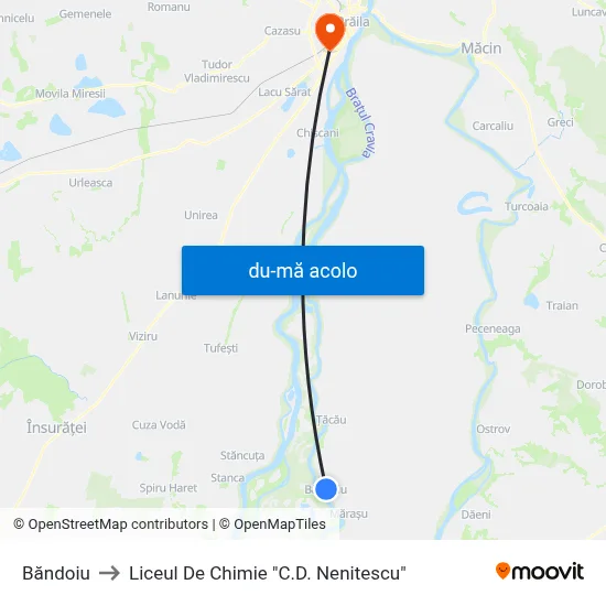 Harta de Băndoiu către Liceul De Chimie "C.D. Nenitescu"