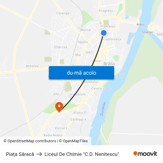 Harta de Piața Săracă către Liceul De Chimie "C.D. Nenitescu"