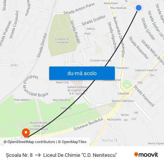 Harta de Școala Nr. 8 către Liceul De Chimie "C.D. Nenitescu"