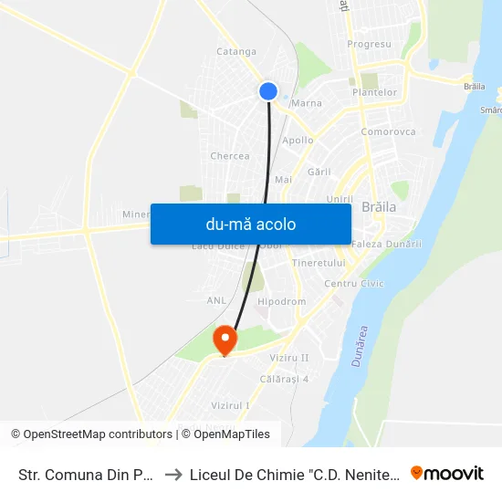 Harta de Str. Comuna Din Paris către Liceul De Chimie "C.D. Nenitescu"