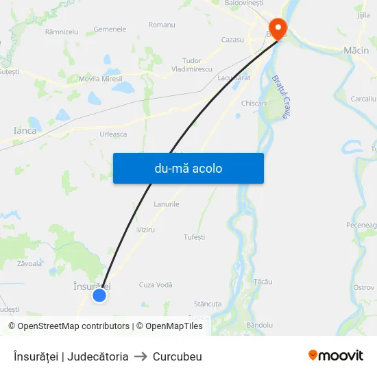 Harta de Însurăței | Judecătoria către Curcubeu
