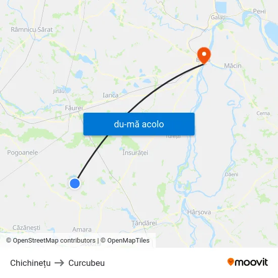 Harta de Chichinețu către Curcubeu