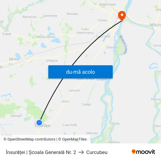 Harta de Însurăței | Școala Generală Nr. 2 către Curcubeu