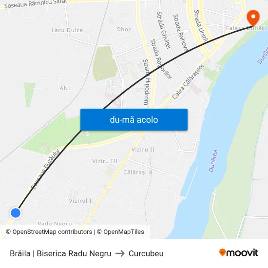 Harta de Brăila | Biserica Radu Negru către Curcubeu