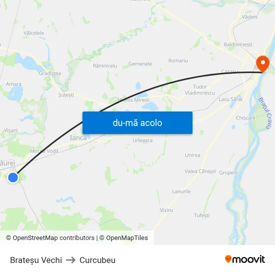 Harta de Brateșu Vechi către Curcubeu