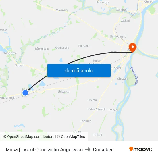 Harta de Ianca | Liceul Constantin Angelescu către Curcubeu