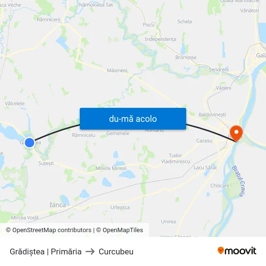 Harta de Grădiștea | Primăria către Curcubeu