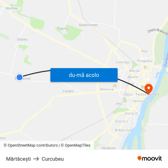 Harta de Mărtăcești către Curcubeu