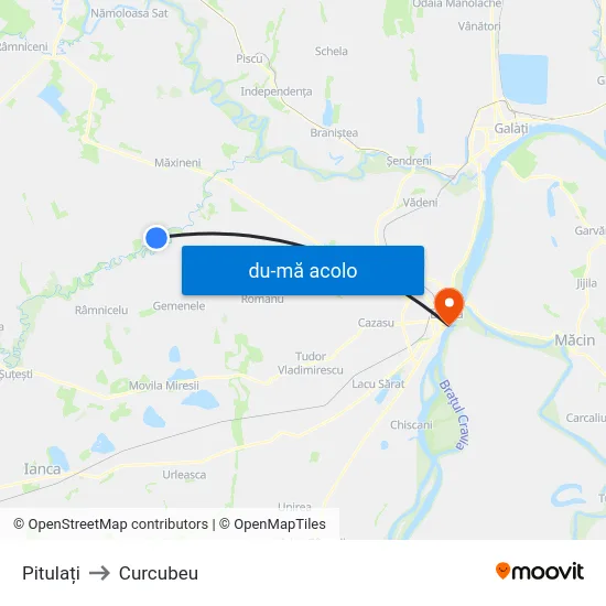 Harta de Pitulați către Curcubeu