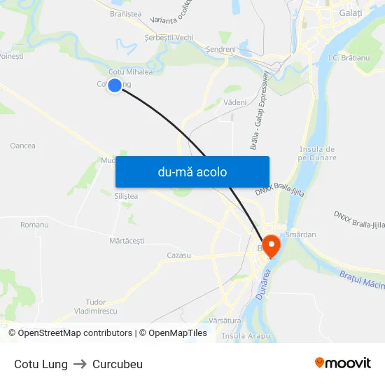 Harta de Cotu Lung către Curcubeu