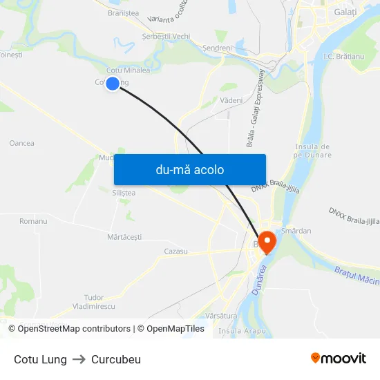 Harta de Cotu Lung către Curcubeu