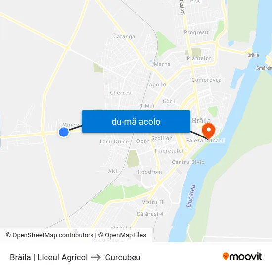 Harta de Brăila | Liceul Agricol către Curcubeu