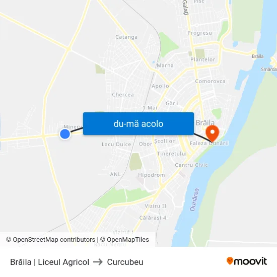 Harta de Brăila | Liceul Agricol către Curcubeu