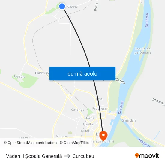 Harta de Vădeni | Școala Generală către Curcubeu