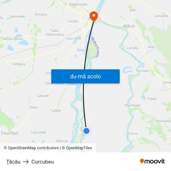 Harta de Țăcău către Curcubeu