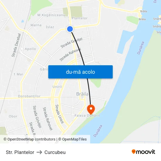 Harta de Str. Plantelor către Curcubeu