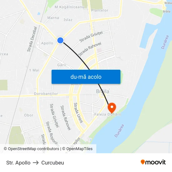 Harta de Str. Apollo către Curcubeu