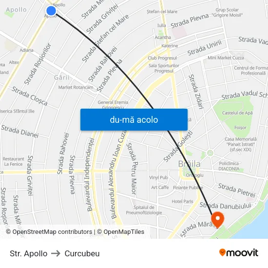 Harta de Str. Apollo către Curcubeu