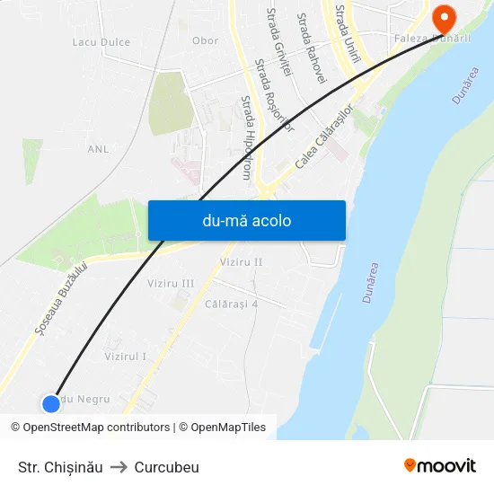 Harta de Str. Chișinău către Curcubeu