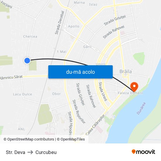 Harta de Str. Deva către Curcubeu