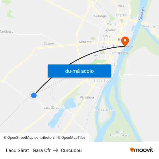 Harta de Lacu Sărat | Gara Cfr către Curcubeu