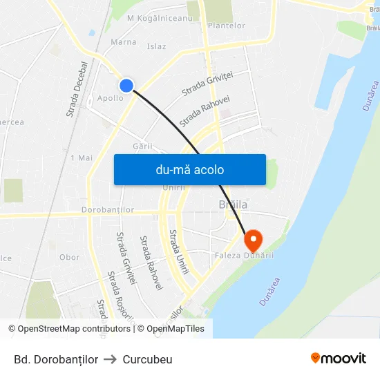 Harta de Bd. Dorobanților către Curcubeu