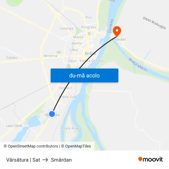 Harta de Vărsătura | Sat către Smârdan