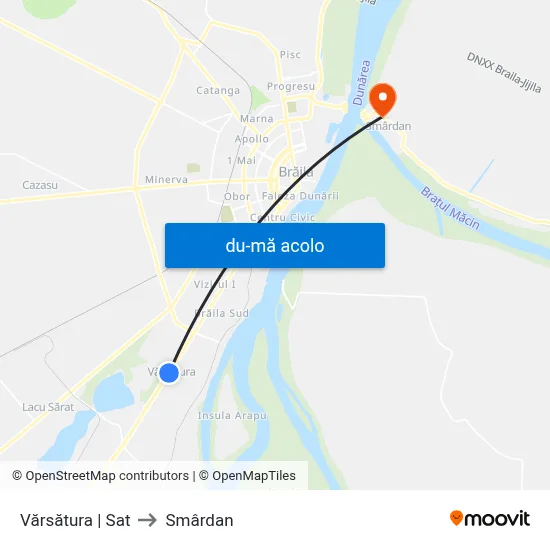 Harta de Vărsătura | Sat către Smârdan