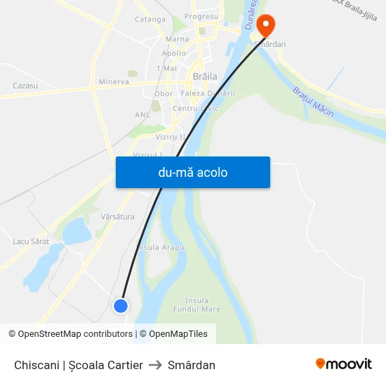 Harta de Chiscani | Școala Cartier către Smârdan