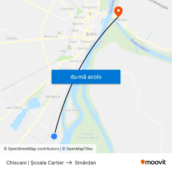 Harta de Chiscani | Școala Cartier către Smârdan