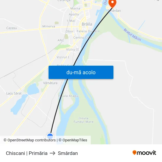 Harta de Chiscani | Primăria către Smârdan