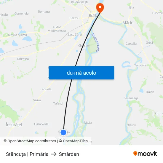 Harta de Stăncuța | Primăria către Smârdan