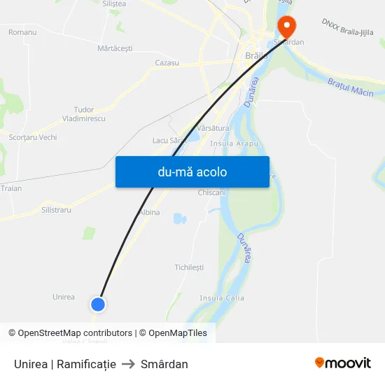 Harta de Unirea | Ramificație către Smârdan