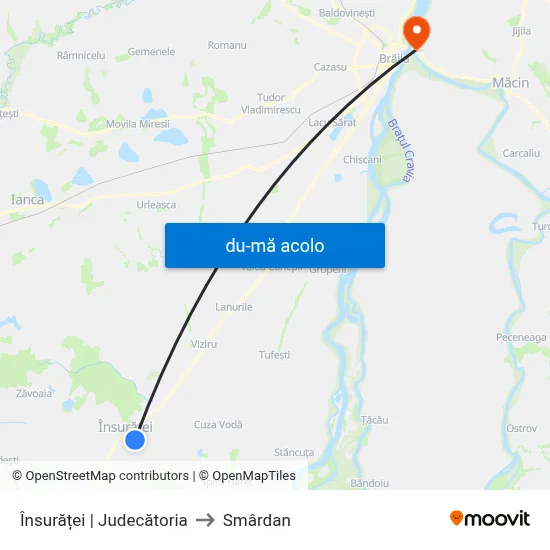 Harta de Însurăței | Judecătoria către Smârdan