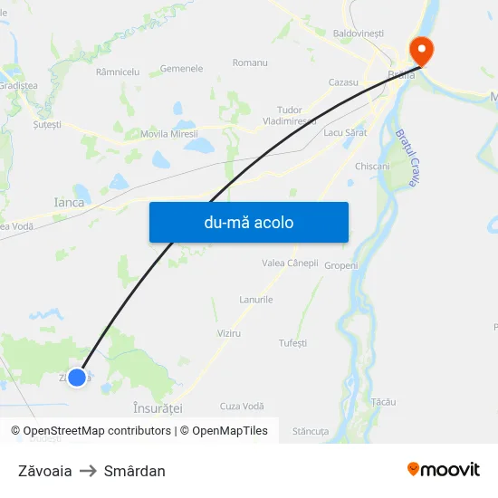 Harta de Zăvoaia către Smârdan