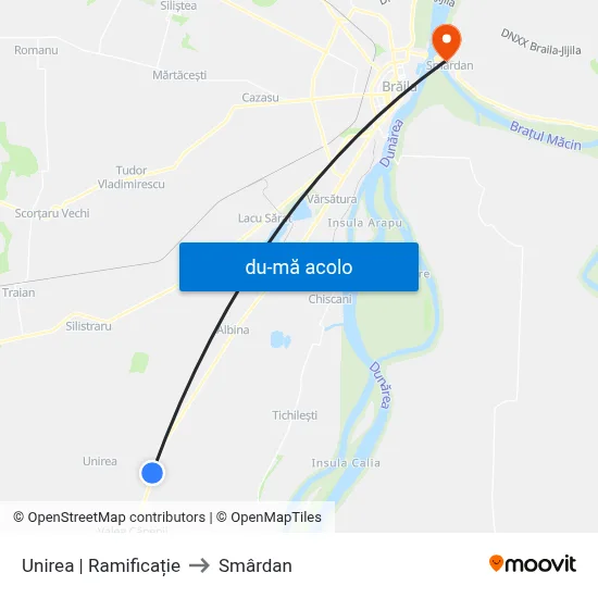 Harta de Unirea | Ramificație către Smârdan