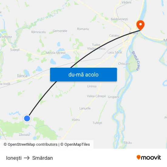 Harta de Ionești către Smârdan