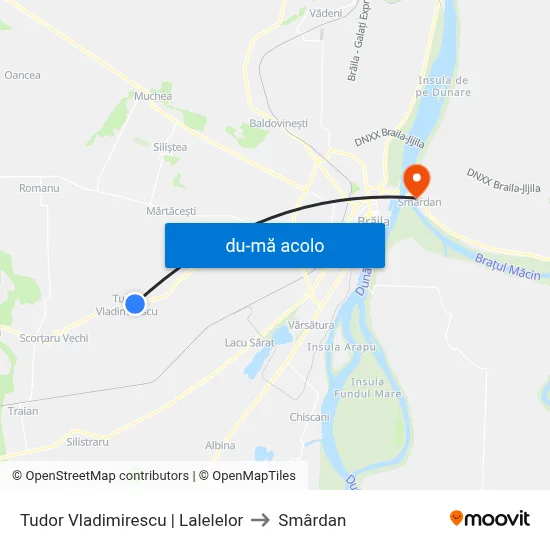 Harta de Tudor Vladimirescu | Lalelelor către Smârdan
