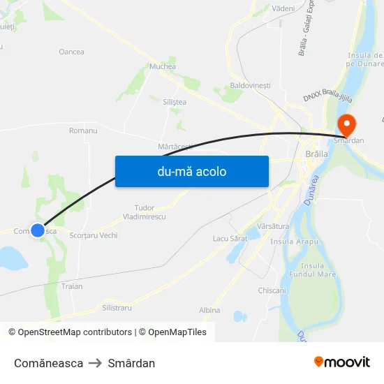 Harta de Comăneasca către Smârdan