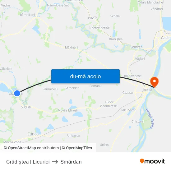 Harta de Grădiștea | Licurici către Smârdan