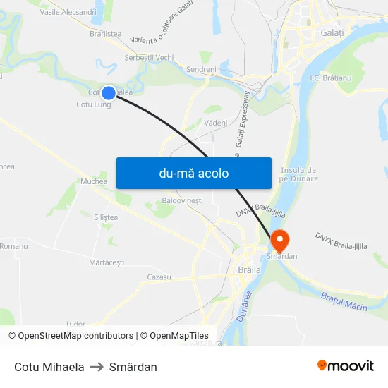 Harta de Cotu Mihaela către Smârdan