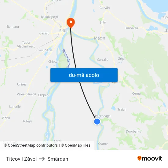 Harta de Titcov | Zăvoi către Smârdan