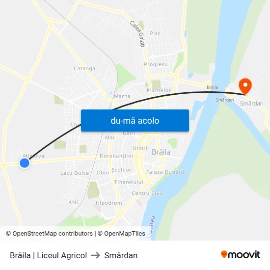 Harta de Brăila | Liceul Agricol către Smârdan