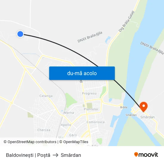 Harta de Baldovinești | Poștă către Smârdan