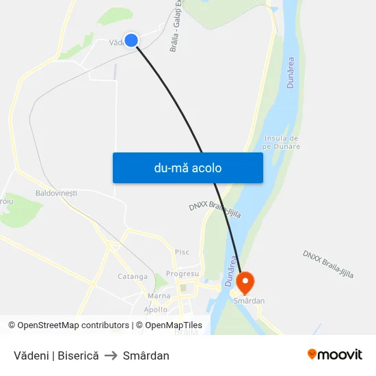 Harta de Vădeni | Biserică către Smârdan