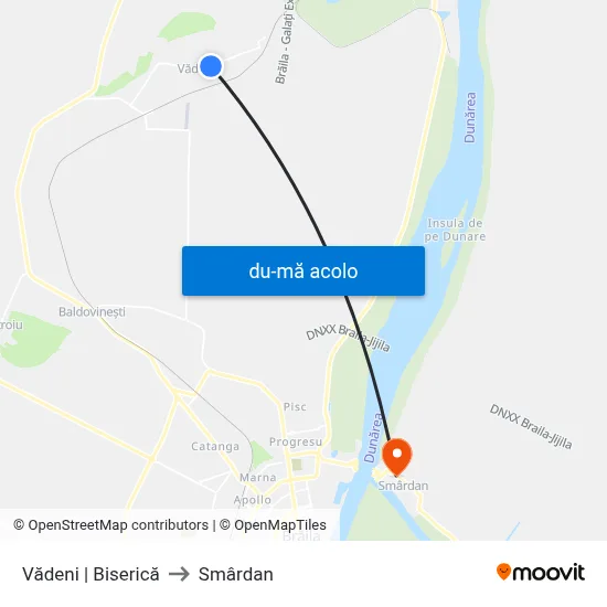 Harta de Vădeni | Biserică către Smârdan