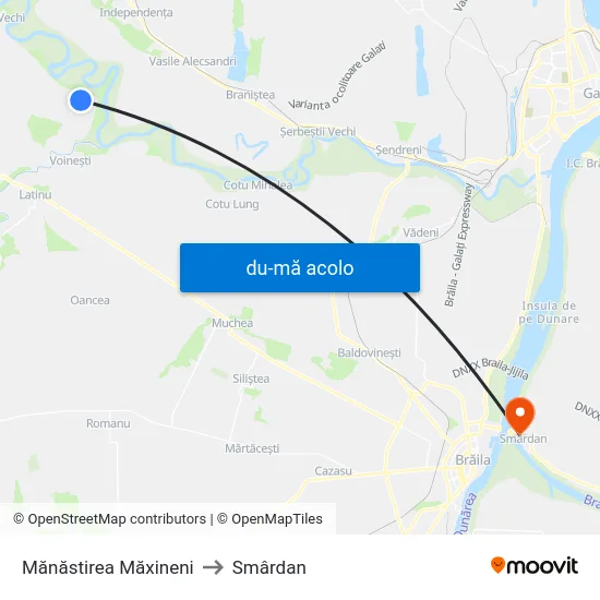 Harta de Mănăstirea Măxineni către Smârdan